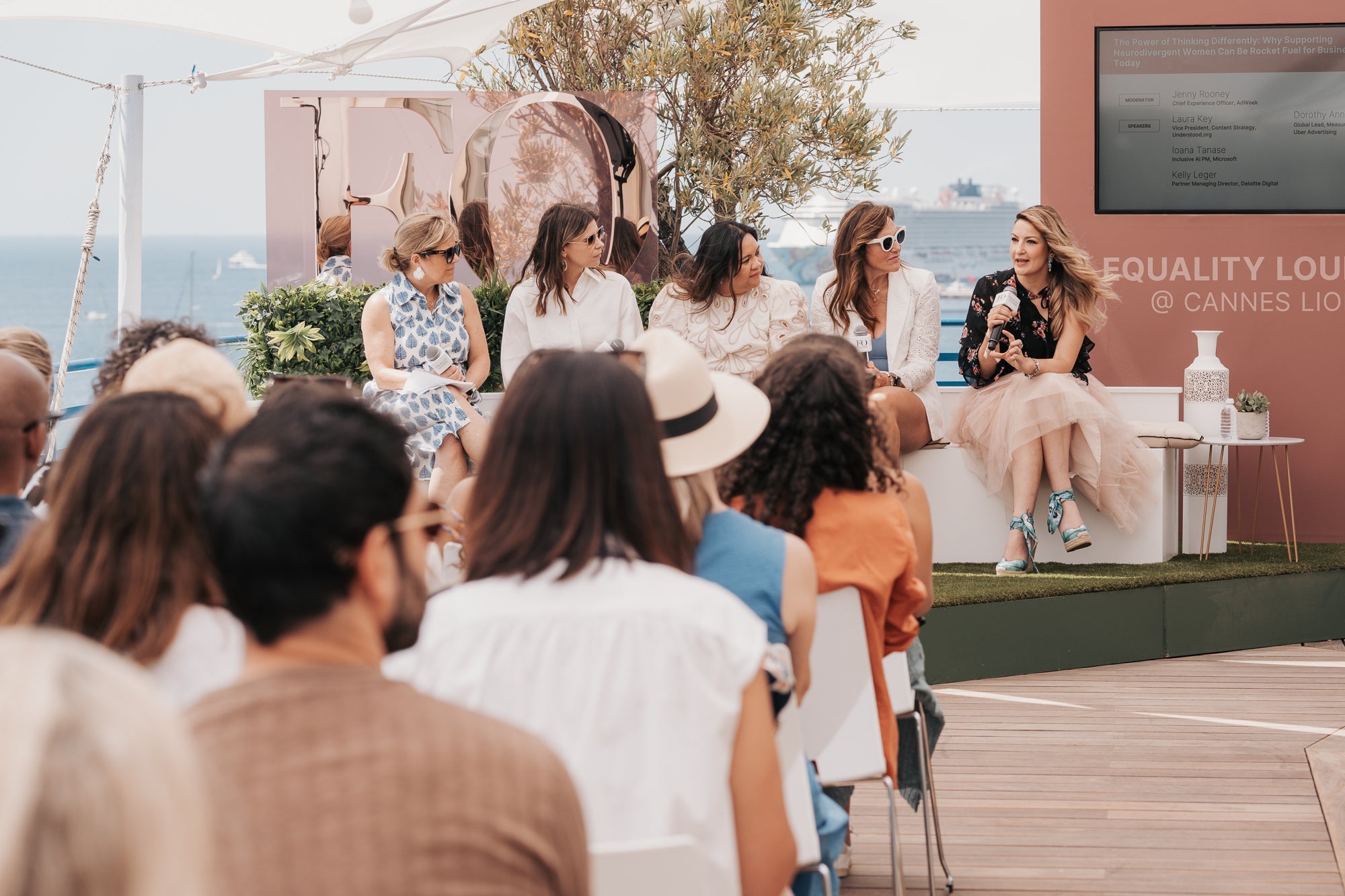 A group of women panelists including Ioana at Cannes